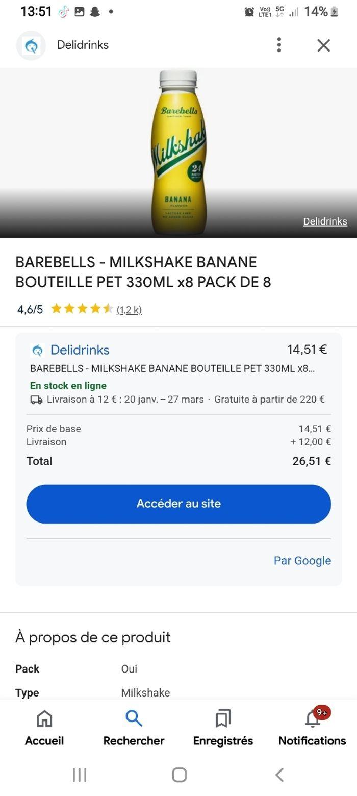 Milkshake banane lot de 6 330 ml fois 6 - photo numéro 5