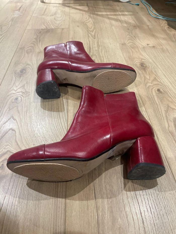 Bottines cuir bordeaux - photo numéro 4