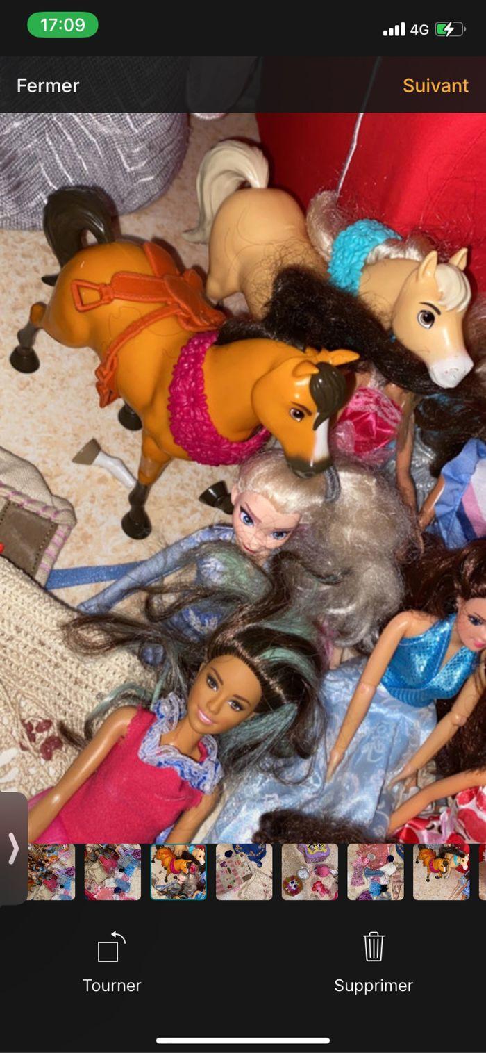 Grand lot de 26 Barbie dont une qui chante+ une peluche Barbie musicale+ accessoires vêtements - photo numéro 3