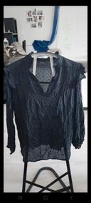 Blouse manches longues noire taille 44 neuve.