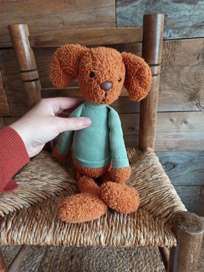 Peluche chien pull vert tbe - photo numéro 3