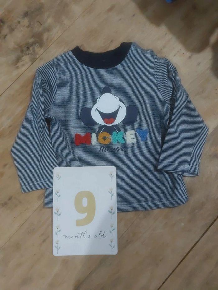 Tee shirt manches longues 9mois disney baby - photo numéro 1