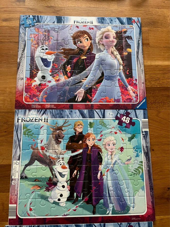 Lot de 3 puzzles cartonnés reine des neiges - photo numéro 2