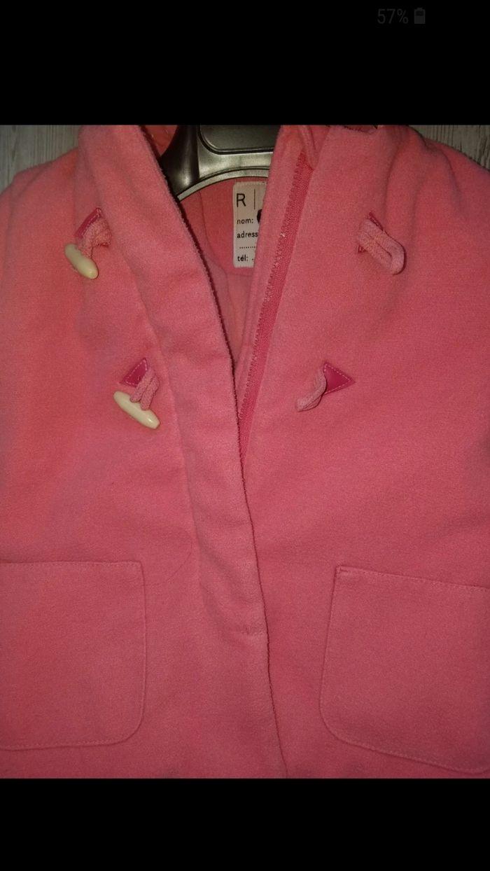 Manteau sifflé coat rose fille la redoute bon état - photo numéro 4