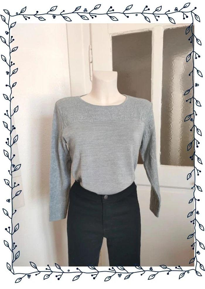 Pull gris basique - Afibel (taille M)