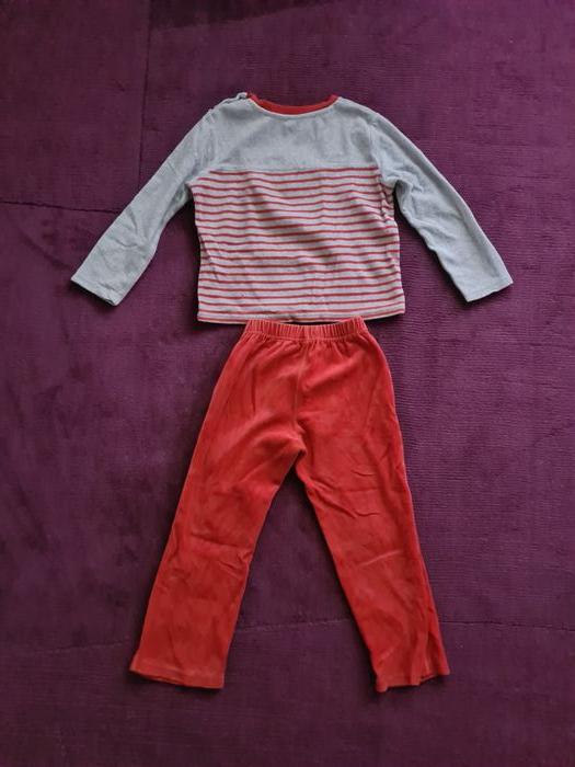 Pyjama 6 ans 116cm, pantalon rouge et haut blanc, Good Night, manches longues - photo numéro 7