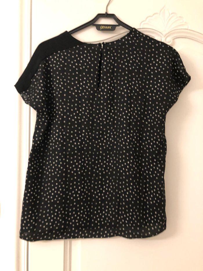 T-shirt blouse Manches courtes 36 noir et pois - photo numéro 4