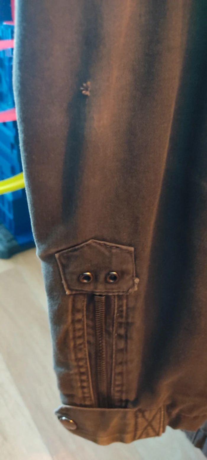 Veste parka kaki avec capuche amovible - photo numéro 4