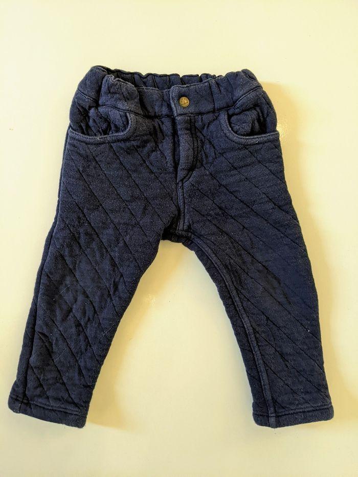 Pantalon Petit Bateau 18 mois 81 cm Miller quilté bleu marine - photo numéro 1