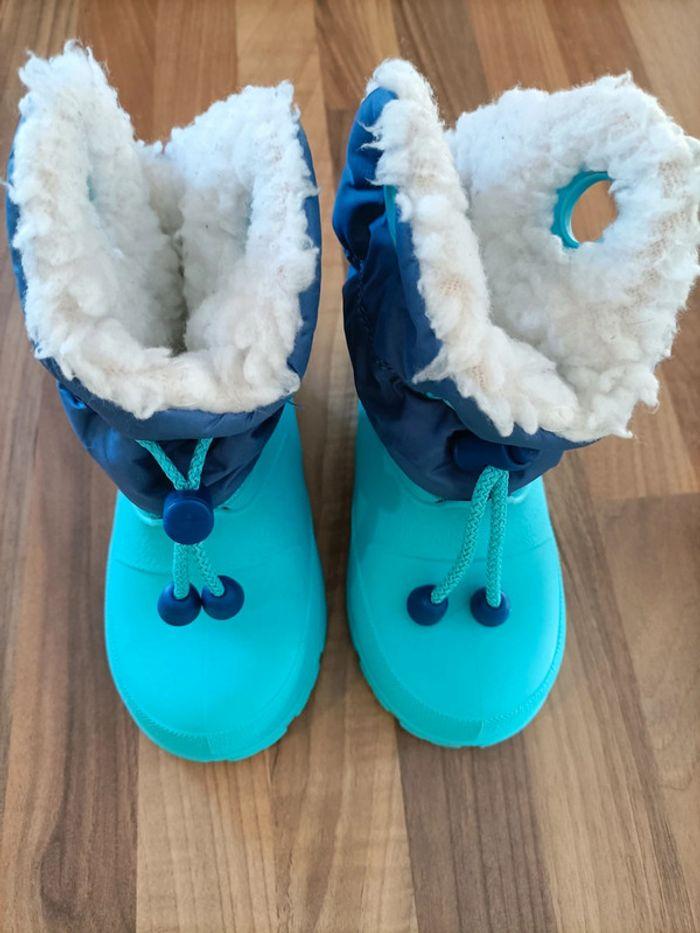 Bottes de neige ski bleues marines et turquoises 22-23 - photo numéro 3