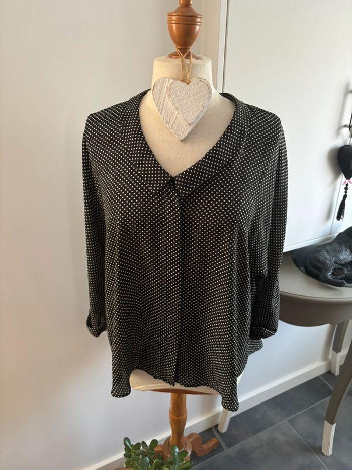 Blouse Zara à pois Noir/blanc XL - photo numéro 2