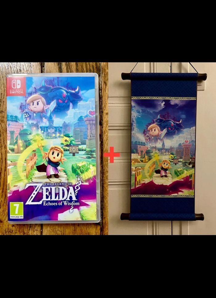 Lot Bundle Zelda Echoes of Wisdom & Parchemin rouleau mural Poster, Jeu Nintendo Switch - photo numéro 1