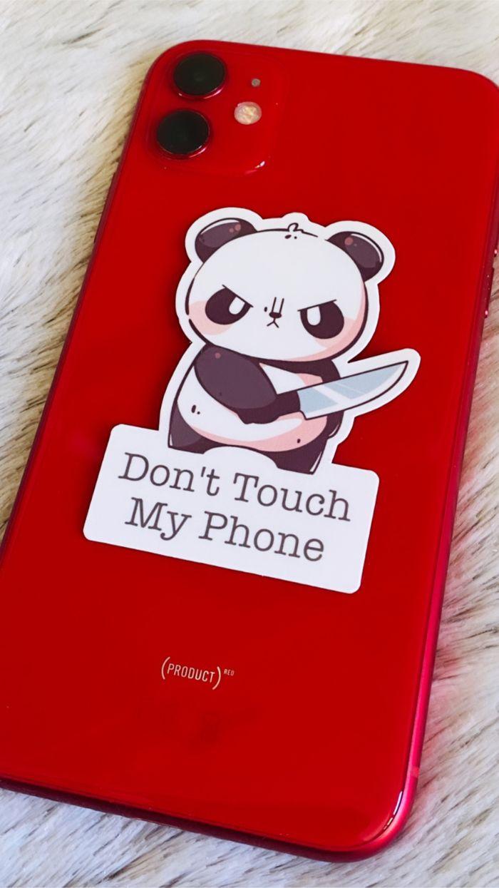 Autocollant Don’t Touch My Phone Panda