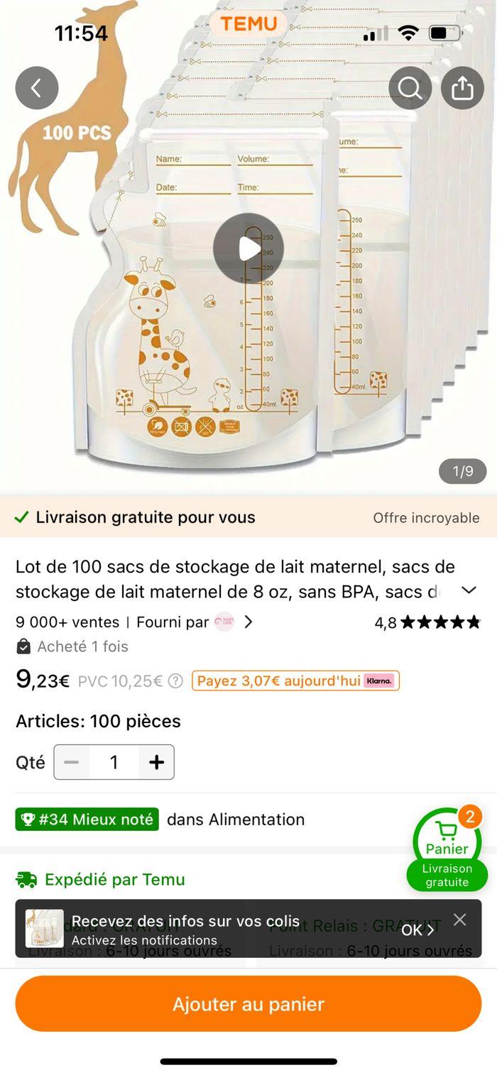 100 sacs congélations lait maternel - photo numéro 5