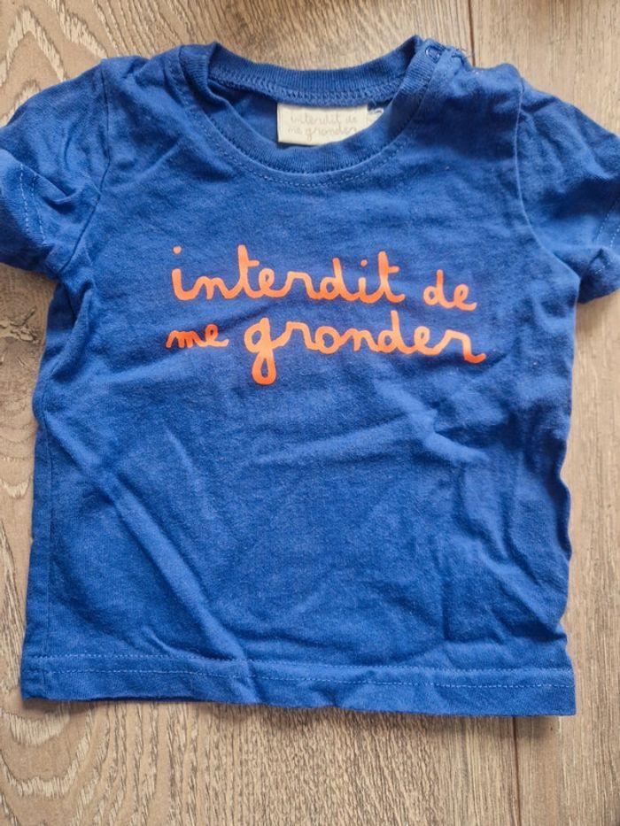 Tee shirt manches courtes interdit de me gronder