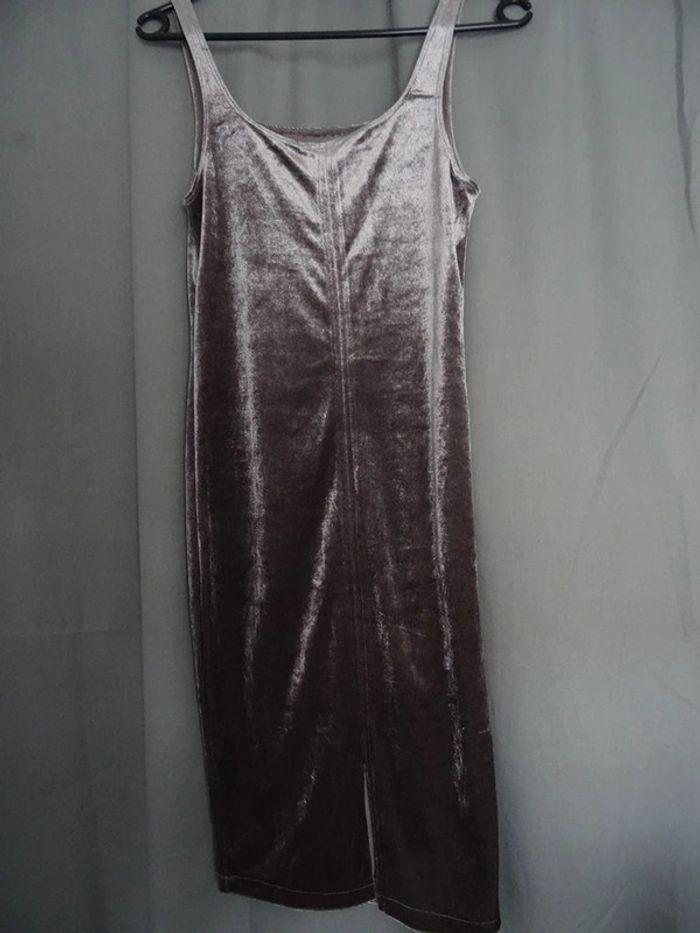 robe longue soirée Zara  gris métallique taille S - photo numéro 2