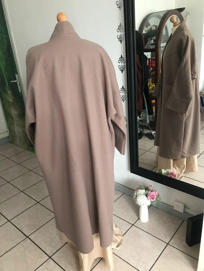 Manteau kimono laine façon cachemire taupe oversize 🌷 - photo numéro 12