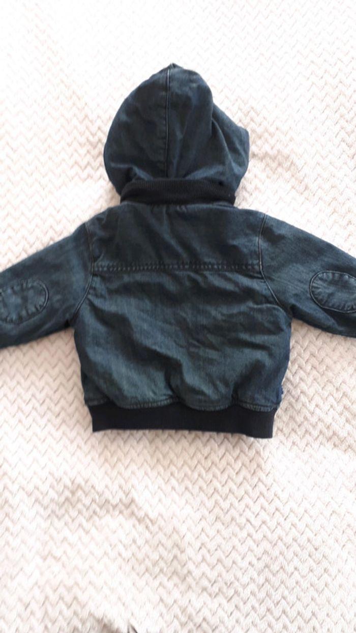 Blouson en jean doublure coton capuche amovible Okaïdi 6 mois - photo numéro 7