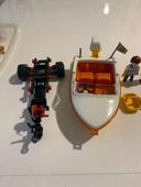 Playmobil bateau et sa remorque