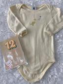 Bodie Body petit bateau jaune pâle 12 mois tbe