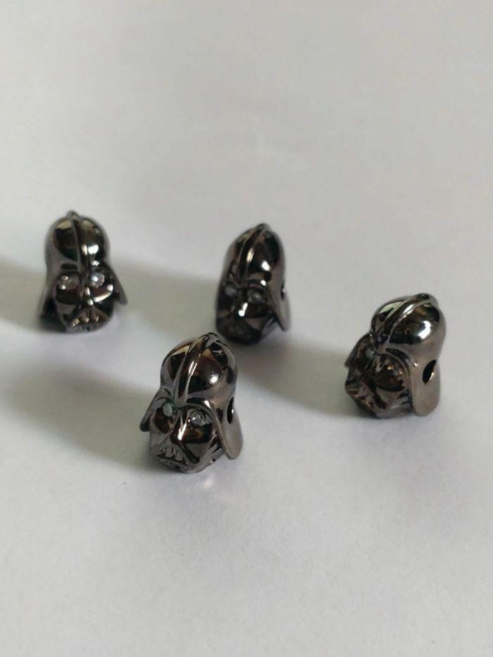 Lot de 4 perles Stormtrooper Star Wars en laiton gun black - photo numéro 2