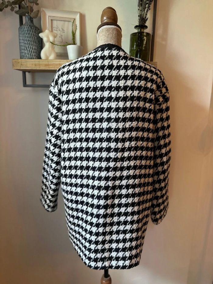 Veste pied-de-poule en laine neuve, taille XL - Mango - photo numéro 8