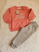 Haut manches longues et pantalon rose et gris/Babo e cunha-6mois