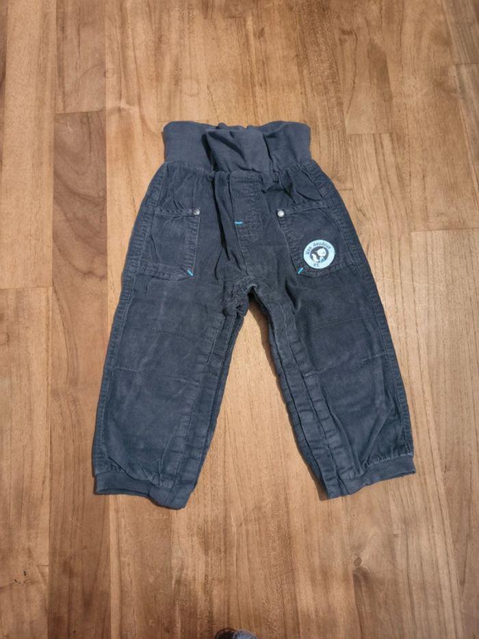 Pantalon en velours gris foncé Gémo 12mois - photo numéro 1