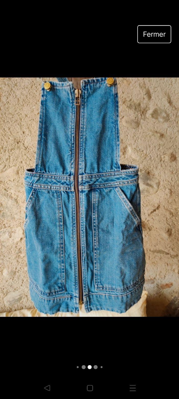 Salopette robe fermeture éclair jean Stradivarius taille 32 original denim - photo numéro 4