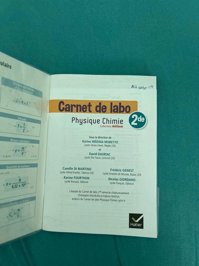 carnet de labo Physique Chimie seconde - photo numéro 2