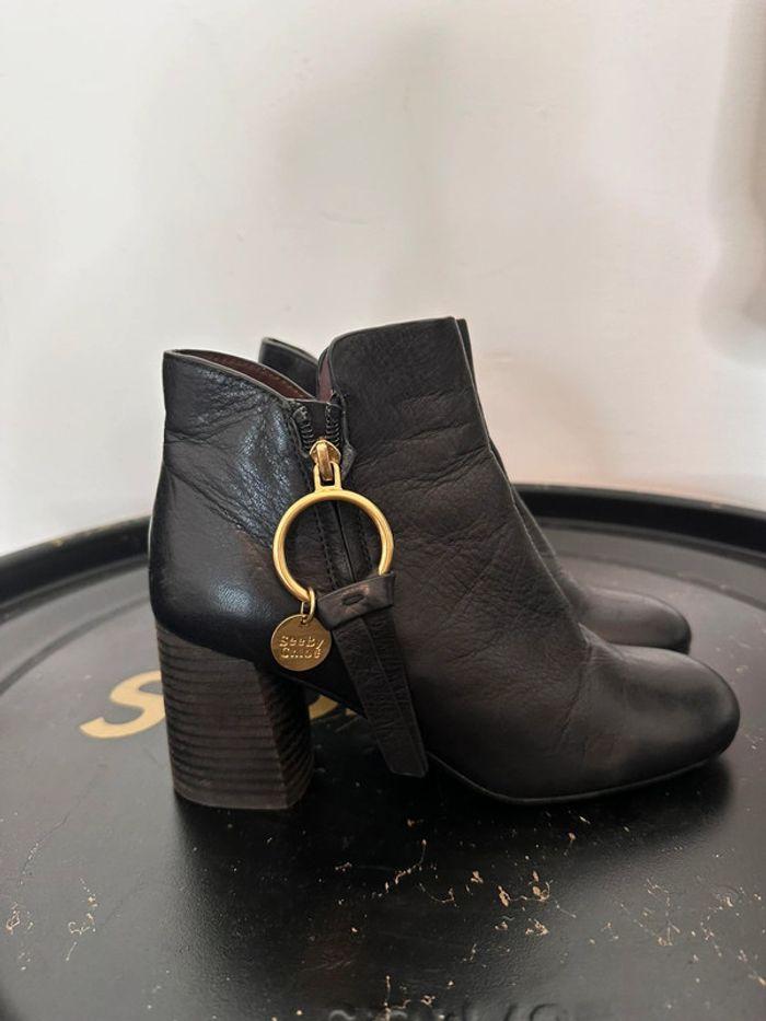 Bottines cuir noir See by Chloé pointure 35 - photo numéro 3