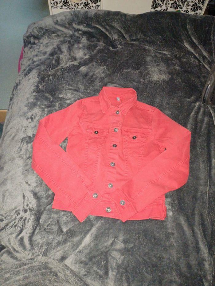 Veste en jeans rouge taille S - photo numéro 1