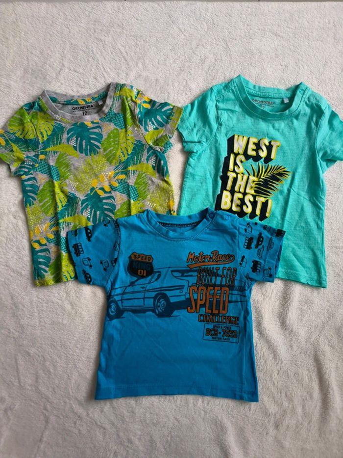 Lot de 3 tee shirt bébé 12 mois - photo numéro 1