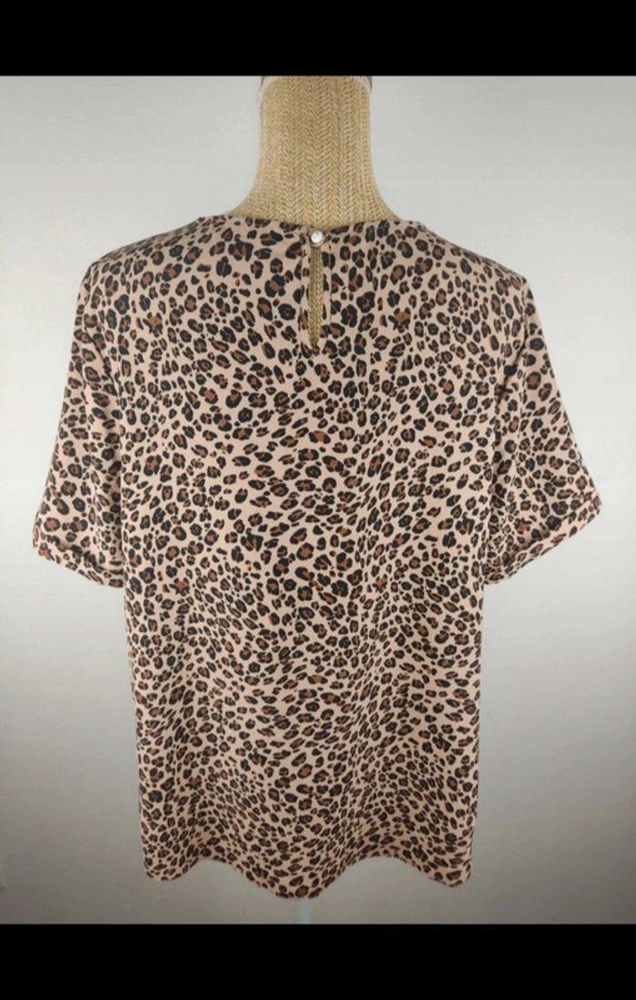 Blouse manches courtes motif léopard noir beige brun taille 46 Primark - photo numéro 2