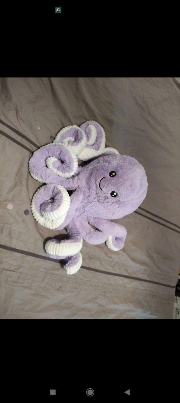 Très belle peluche poulpe octopus pieuvre géante violette toute douce 82cm neuve - photo numéro 2