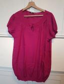 Top manches courtes fushia