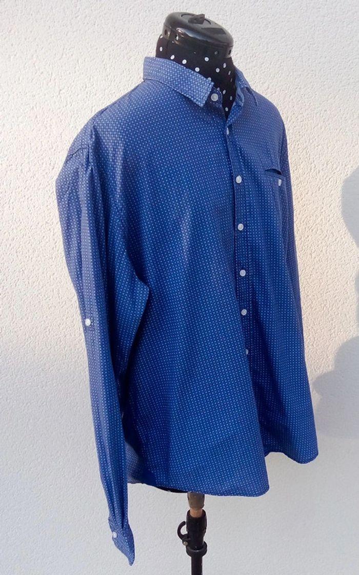 Chemise manches longues Izac bleue marine à petits motifs taille XL - photo numéro 4