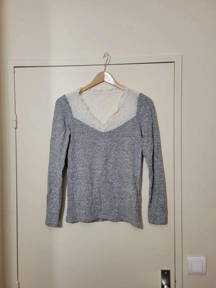 Pull fin Naf Naf gris taille S - photo numéro 1