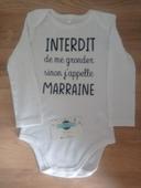 Body blanc mixte interdit de me gronder sinon j'appelle marraine