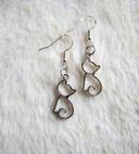 boucles oreilles percées chaton cr argent 925 véritable