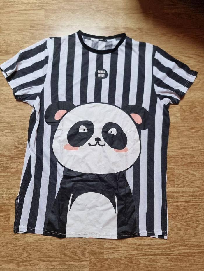 Tee shirt long panda femme - photo numéro 1