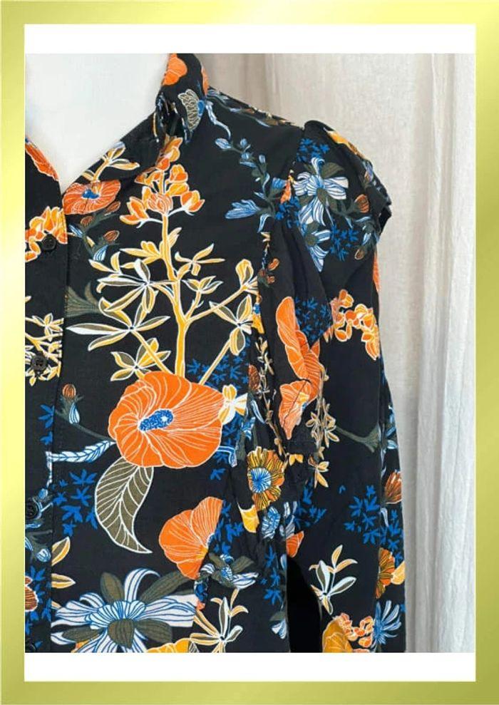 Chemise volantée Monki à motifs automnal taille 36 - photo numéro 3