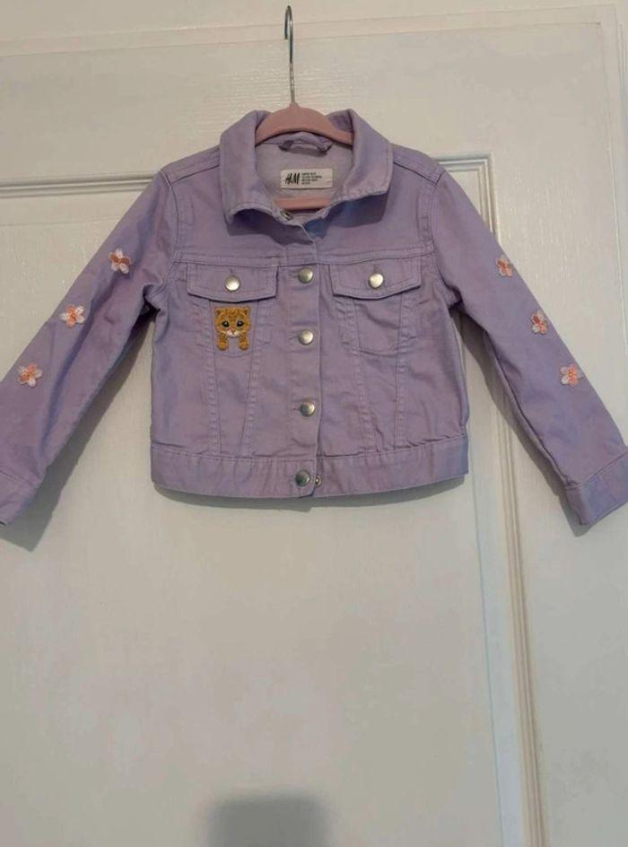 Veste  jeans  denim  violet  Zara -  3  ans 98cm - photo numéro 2