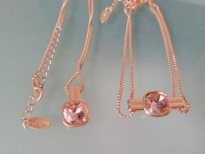 Lot collier et bracelet Yves Rocher couleur rose gold pierre zirconium rose - photo numéro 6