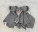 Lot de 2 Doudou plat carré Éléphant Gris Tembo Nattou Tricot