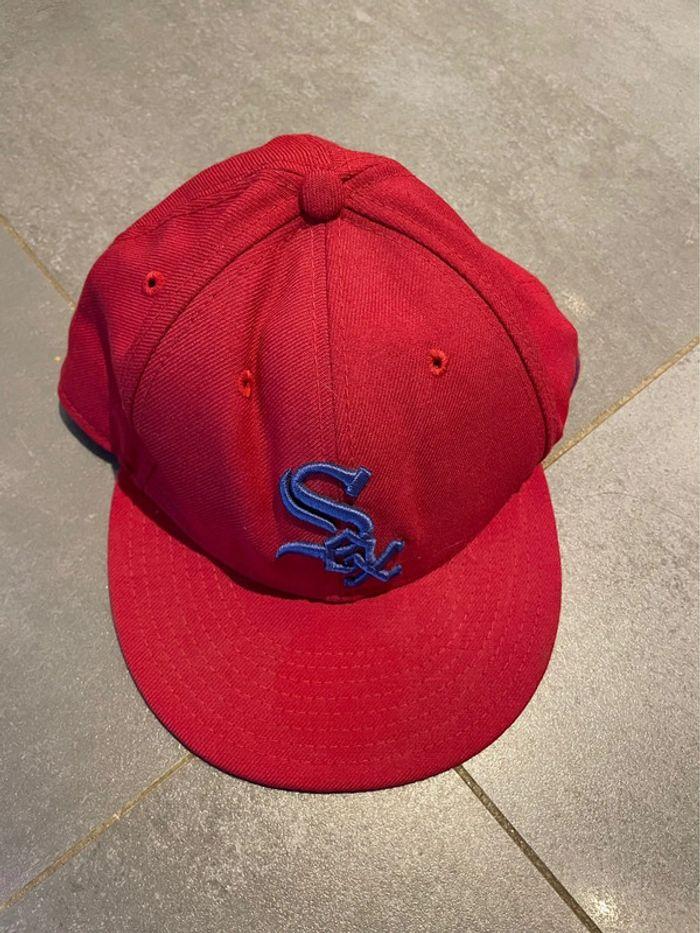 Casquette US rouge et bleu marine 59FIFTY Fitted Chicago White Sox New Era taille 7 1/4 57 - photo numéro 2