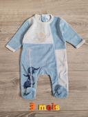 Pyjama velours garçon 3 mois Tex