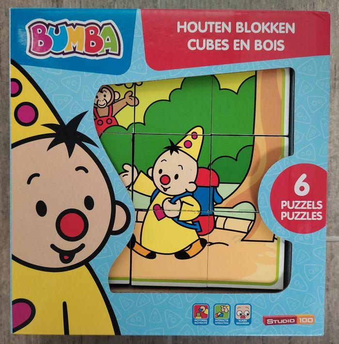 Boîte de 6 puzzles de 9 cubes en bois Bumba NEUVE - photo numéro 1