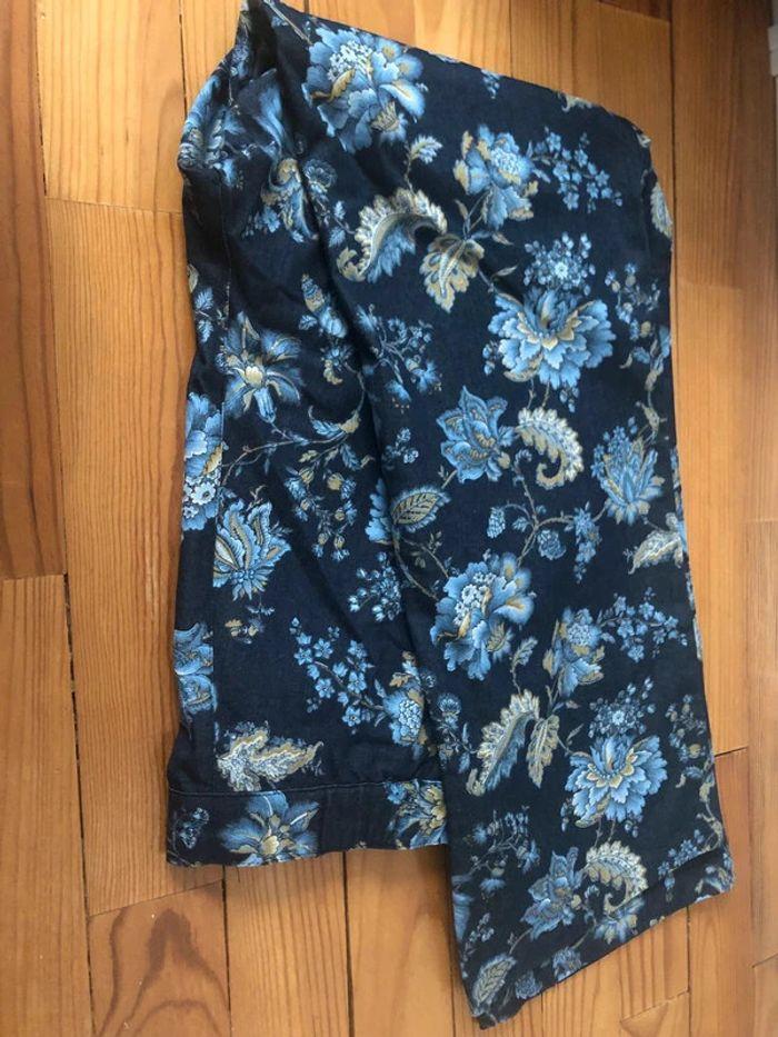 Pantalon jean bleu marine fleurs arabesques taille XXL/44/16 - photo numéro 1