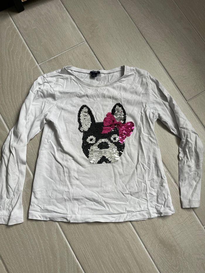 T-shirt manches longue chien - photo numéro 1